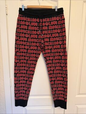 Moschino Black & Red Red logo print sweatpants -Print Joggers